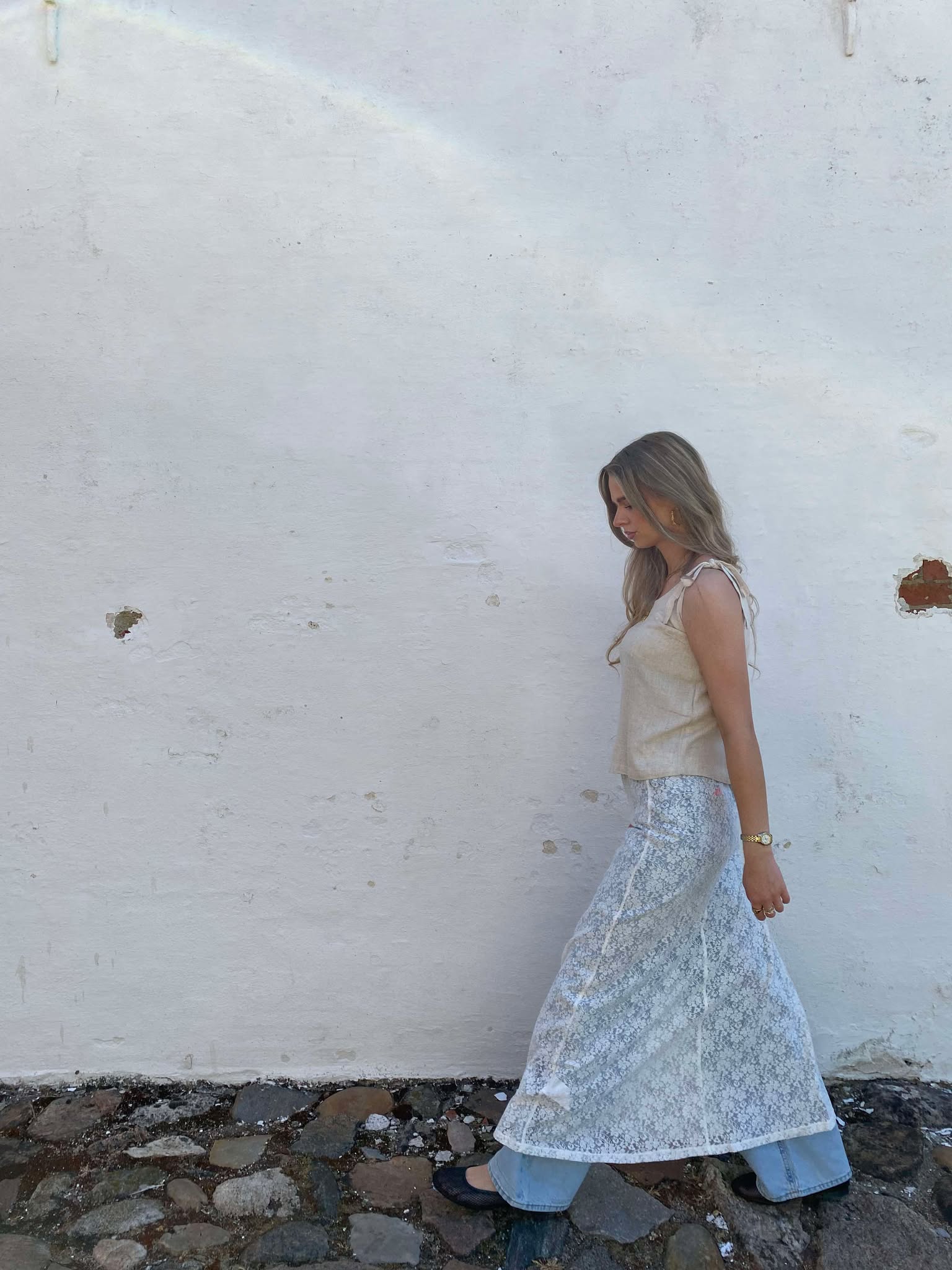 JXSTINE Long Skirt - Blanc de Blanc